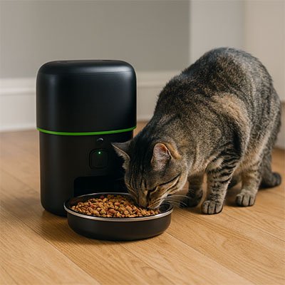 Distributeur automatique croquettes Chat connecté chat se régale