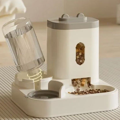 Distributeur croquette chat gris fontaine à syphon à installer