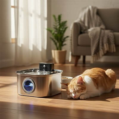 Fontaine à eau Chat sans fil | FreshFlow™ - Transportdodochat