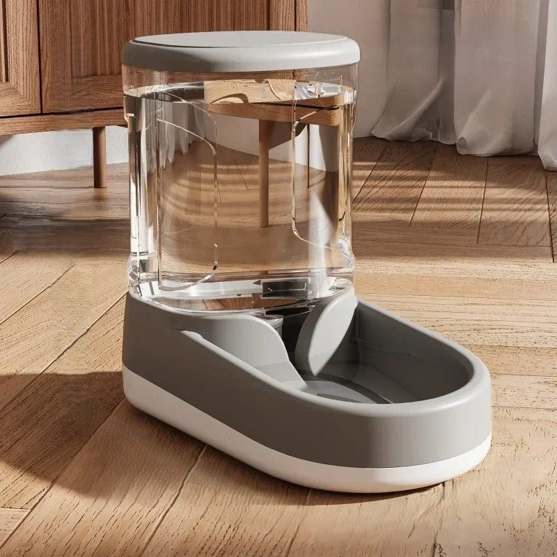 Fontaine chat grise en décor