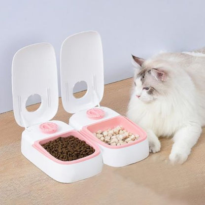 Gamelle automatique chat rose chat avec appétit