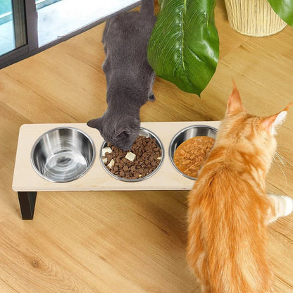 Gamelle pour chat surélevée - Gourmet Trio™ - Transportdodochat