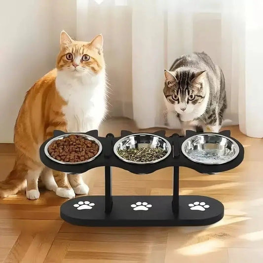 Gamelle chat surélevée - Minou Buffet™ - Acier Inox - Transportdodochat