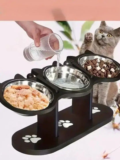 Gamelle chat surélevée - Minou Buffet™ - Acier Inox - Transportdodochat