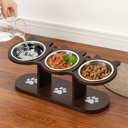 Gamelle chat surélevée - Minou Buffet™ - Acier Inox - Transportdodochat