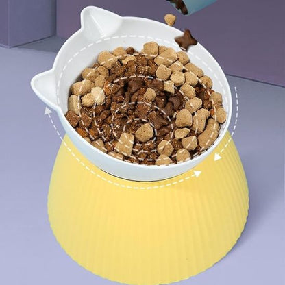 Gamelle chat surélevée jaune