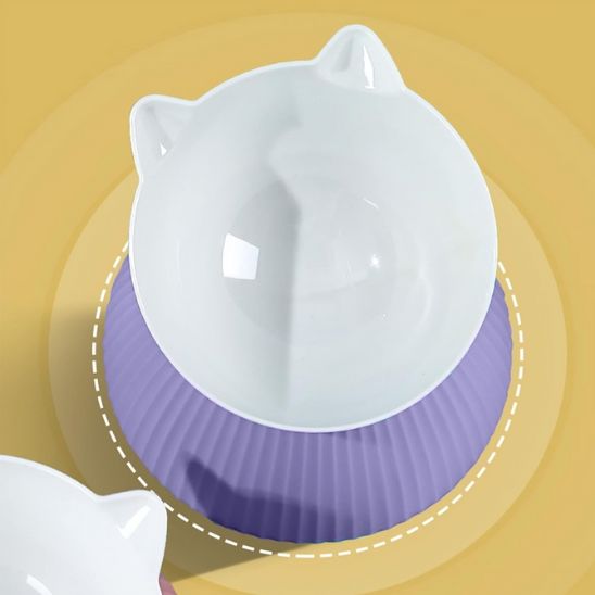 Gamelle chat surélevée mauve