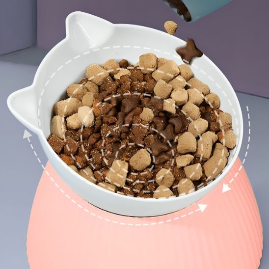 Gamelle chat surélevée rose