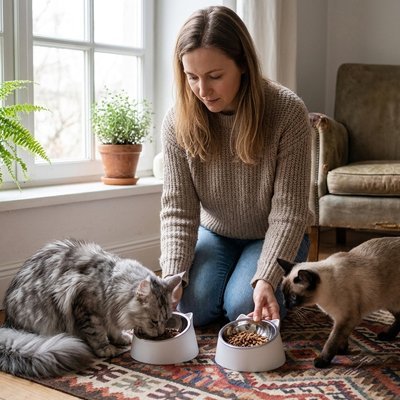 Gamelle pour Chat avec collerette | Ergonomique Premium - Transportdodochat
