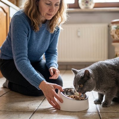 Gamelle pour Chat avec collerette | Ergonomique Premium - Transportdodochat