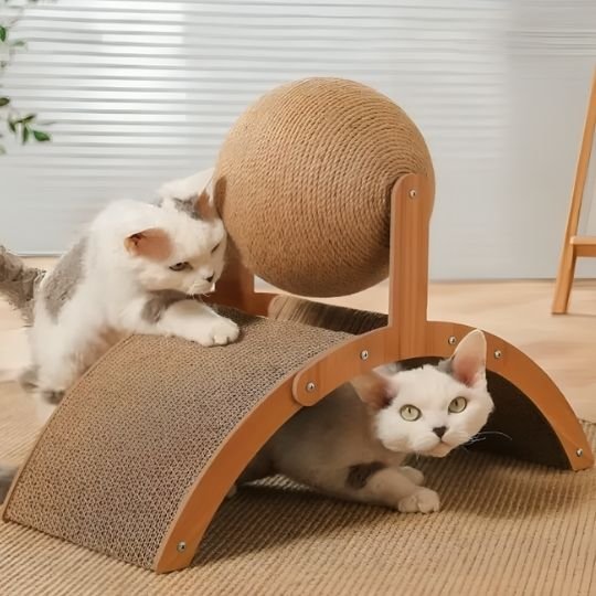 Griffoir à chat chats jouent