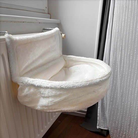 hamac chat pour radiateur blanc