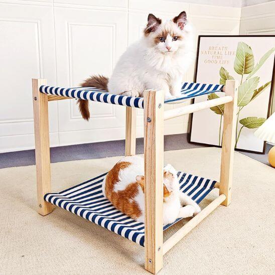 Hamac cododo pour chats bleu chats heureux