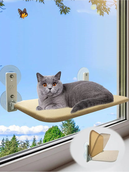 hamac pour chat fenetre beige chat repos