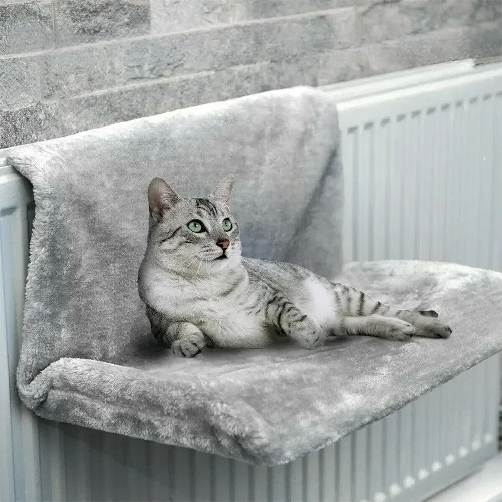 hamac pour chat radiateur gris chat relaxe