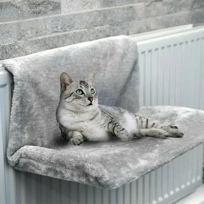 hamac pour chat radiateur gris chat relaxe