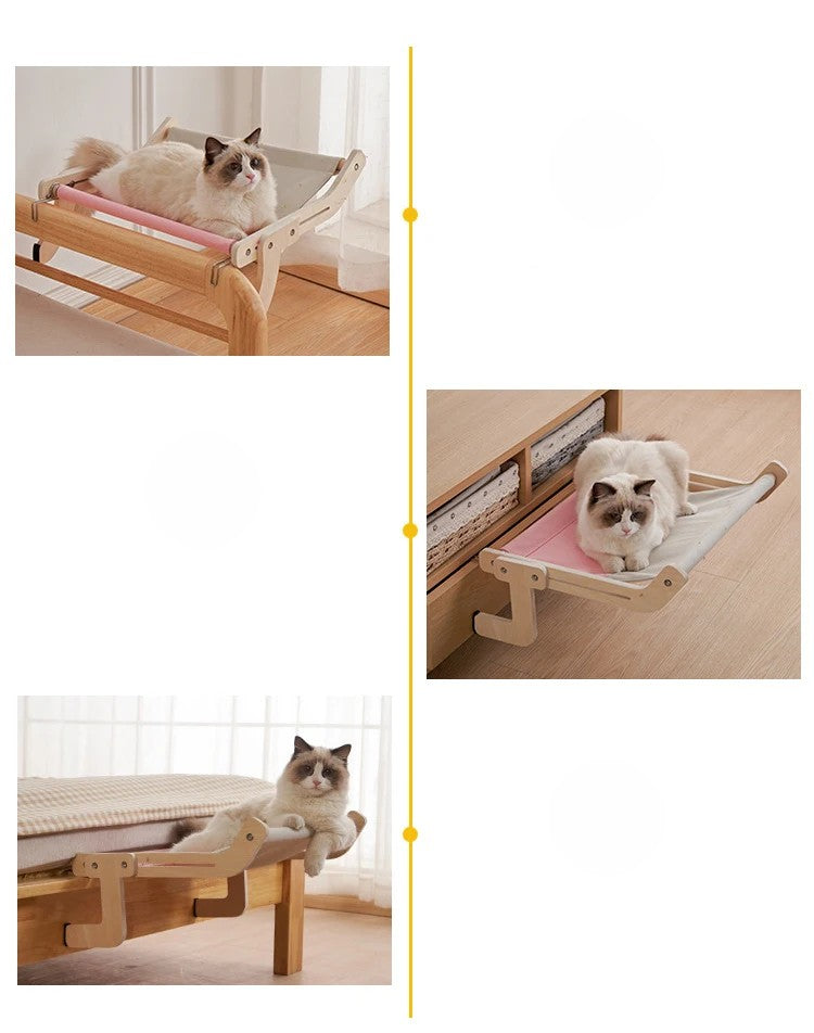 hamac pour chat rose gris différentes fixations