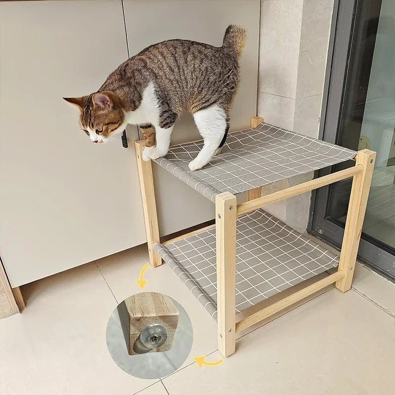 Hamac pour chats gris chat va sauter