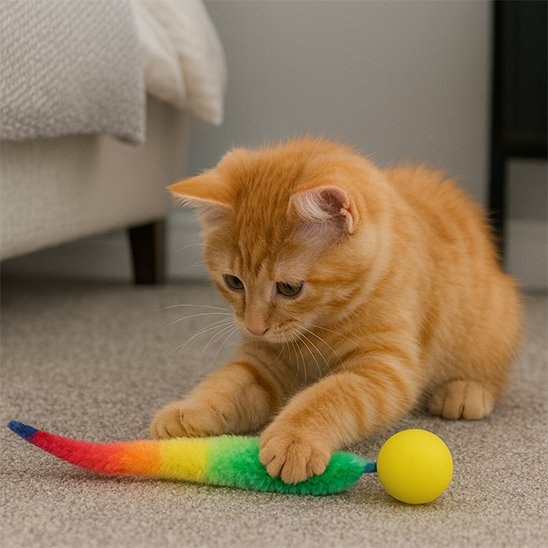 jouet chat interactif chat entrain de jouer