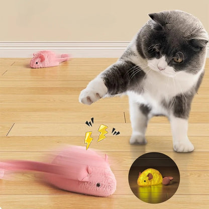 jouet chat interactif rose émet des sons au toucher