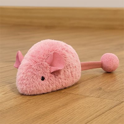 jouet chat interactif rose sur plancher