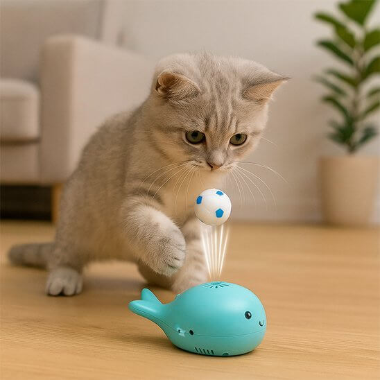 Jouet pour Chat Baleine bleue chaton joue