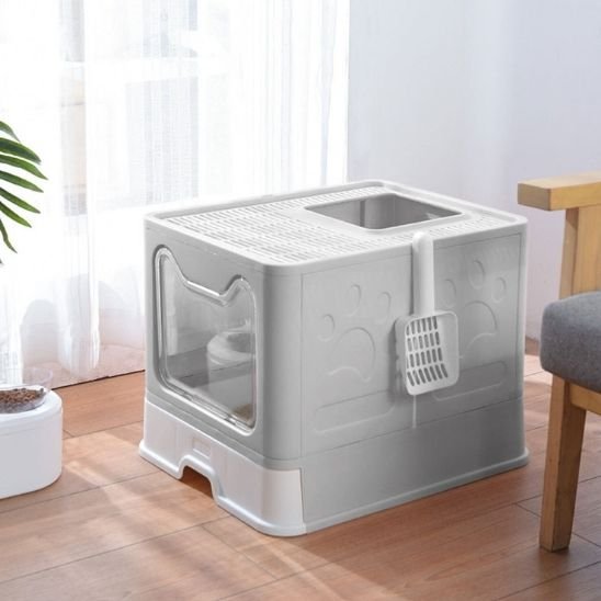 Litière bac chat beige en décor