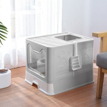 Litière bac chat beige en décor