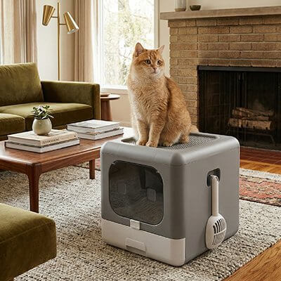 Maison de toilette pour Chat | MinouClean Maison™ - Transportdodochat