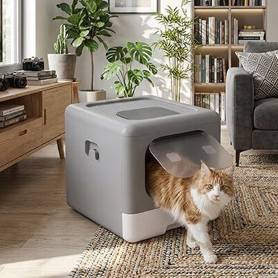Maison de toilette pour Chat | MinouClean Maison™ - Transportdodochat