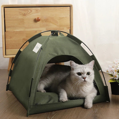 Niche à chat - CatTentBed™ - Vert Militaire - Transportdodochat