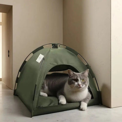 Niche à chat - CatTentBed™ - Vert Militaire - Transportdodochat