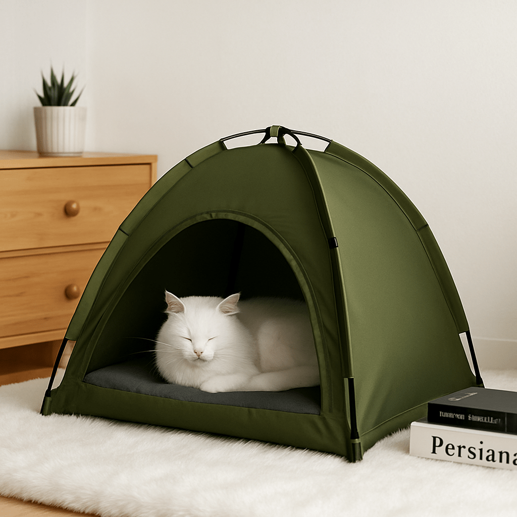 Niche à chat - CatTentBed™ - Vert Militaire - Transportdodochat