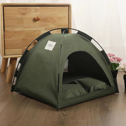 niche à chat vert militaire confortable