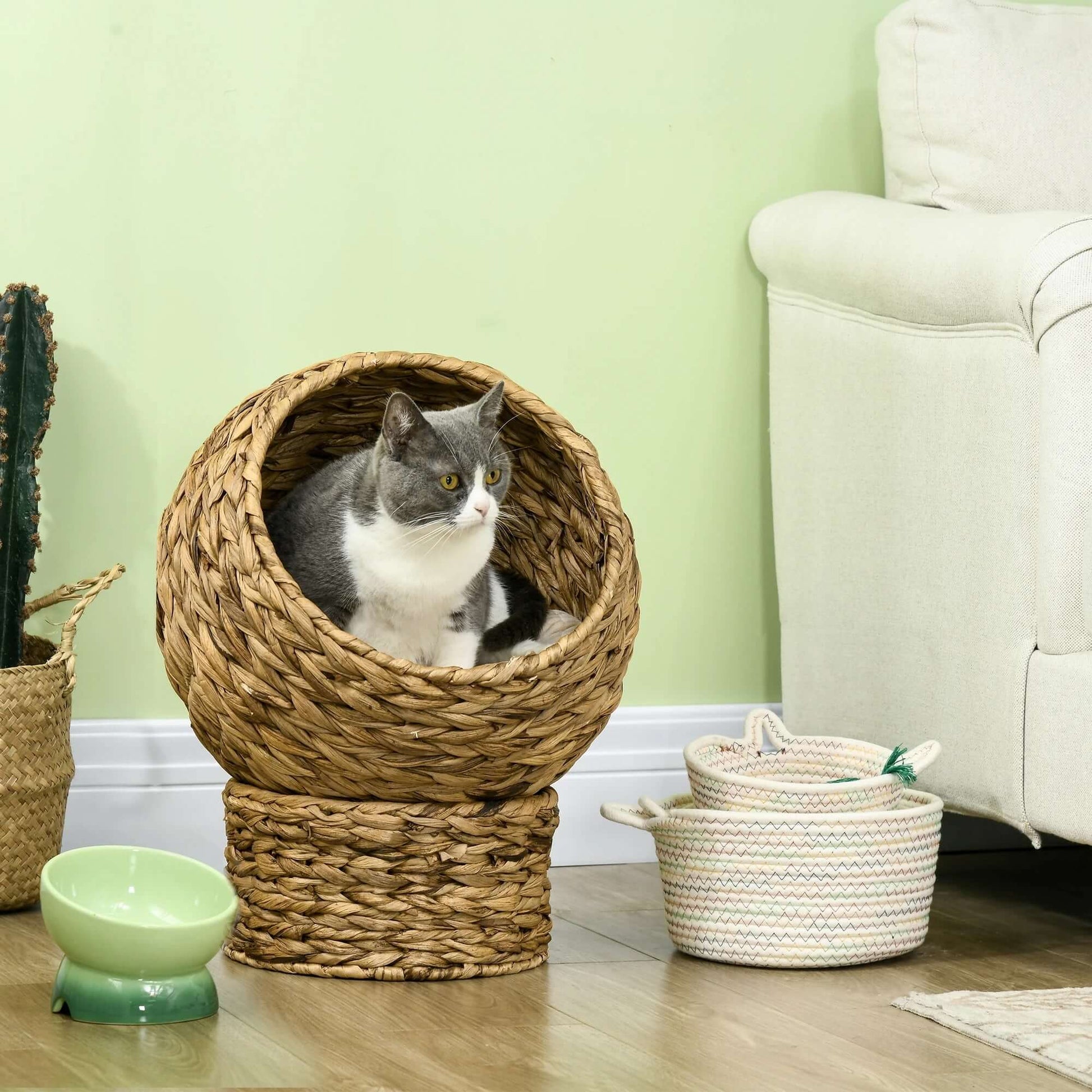 Panier à chat en osier | Jacinthe Surélevé™ - Transportdodochat