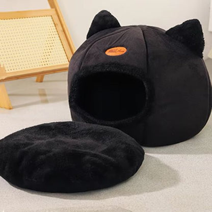 panier pour chat noir coussin confortable