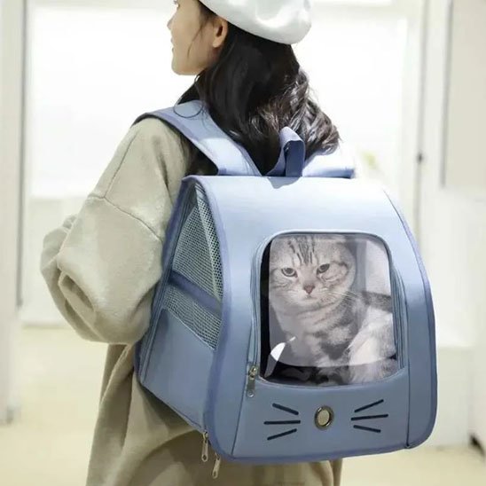 Sac a dos Chat bleu en bandoulière