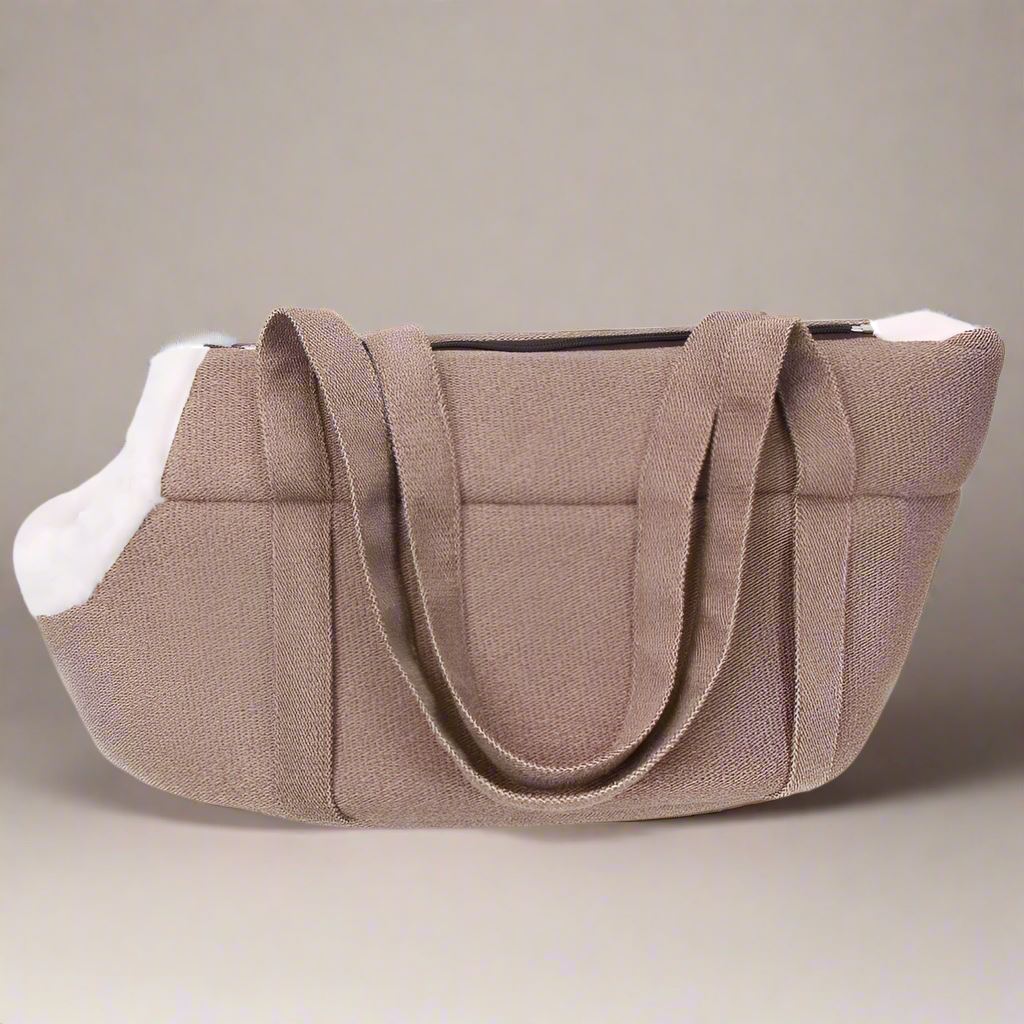Sac de transport chat beige pratique 