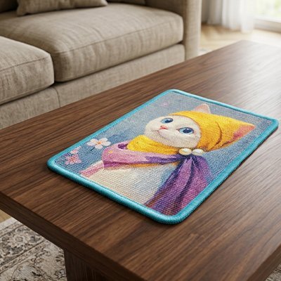 Tapis griffoir chat | Toile Féline™ - Chat Rêveur - Transportdodochat