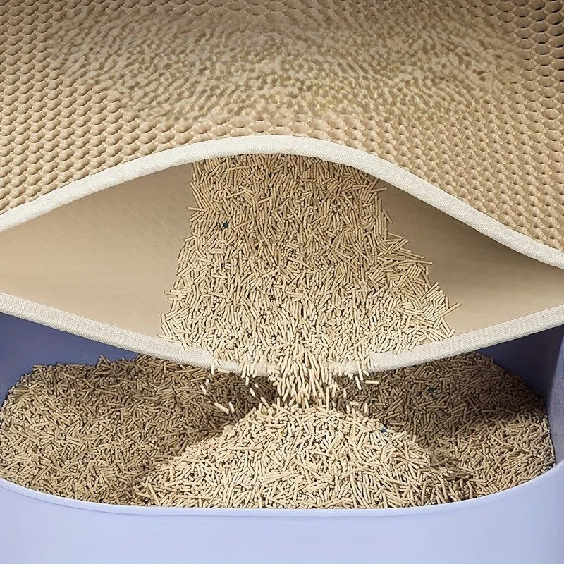 Tapis litière chat beige double parois